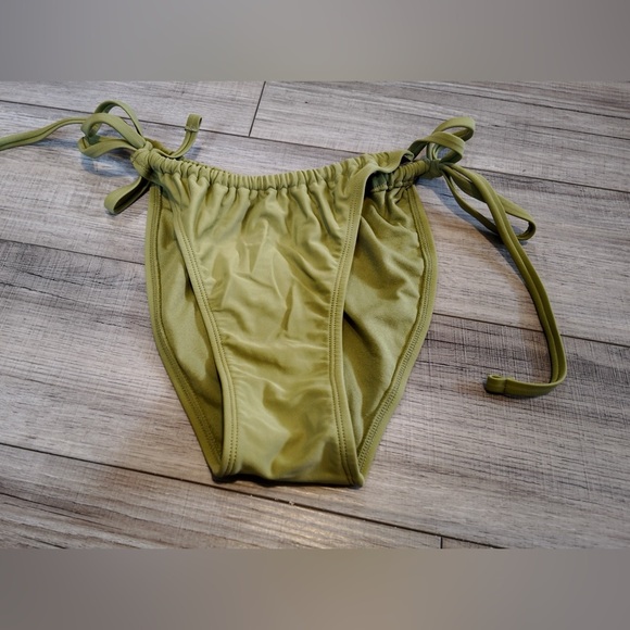 Xhilaration Olive High Leg Bikini Bottom L NWT Swim Juniors 11-13 Women 8-10 - Picture 1 of 10